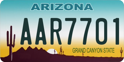 AZ license plate AAR7701