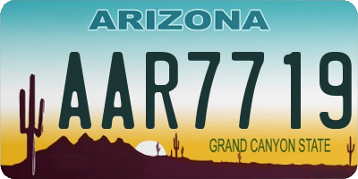 AZ license plate AAR7719