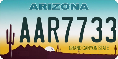 AZ license plate AAR7733