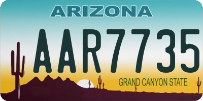 AZ license plate AAR7735