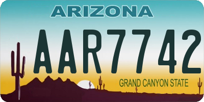 AZ license plate AAR7742