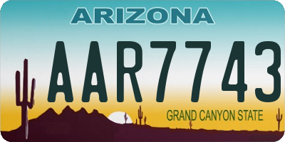 AZ license plate AAR7743