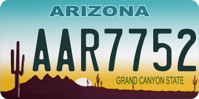 AZ license plate AAR7752