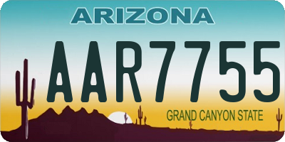 AZ license plate AAR7755