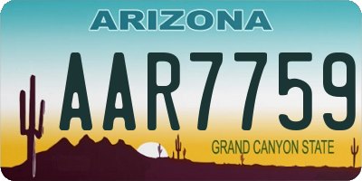 AZ license plate AAR7759