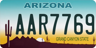 AZ license plate AAR7769