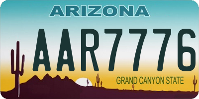 AZ license plate AAR7776