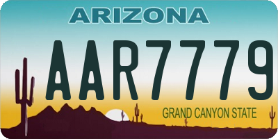 AZ license plate AAR7779