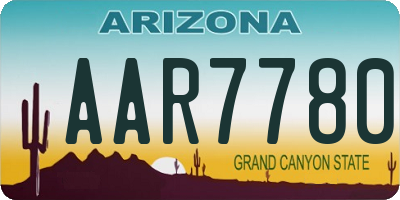 AZ license plate AAR7780