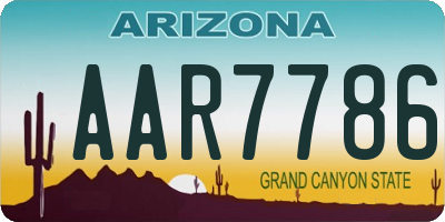 AZ license plate AAR7786
