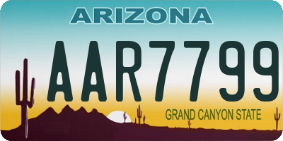 AZ license plate AAR7799