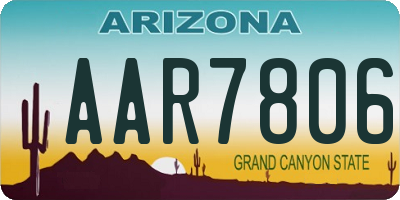 AZ license plate AAR7806