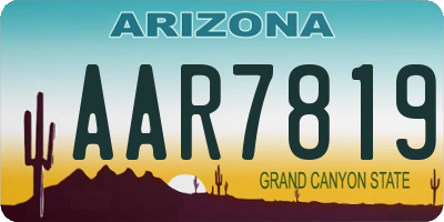 AZ license plate AAR7819