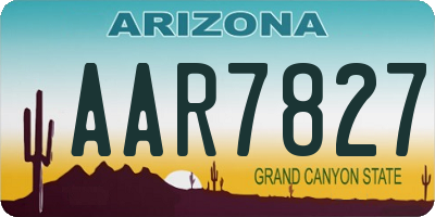 AZ license plate AAR7827
