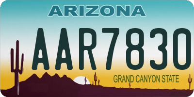 AZ license plate AAR7830
