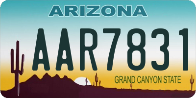 AZ license plate AAR7831