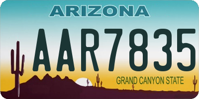 AZ license plate AAR7835