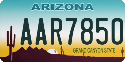 AZ license plate AAR7850