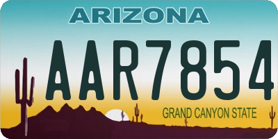 AZ license plate AAR7854