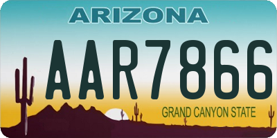 AZ license plate AAR7866