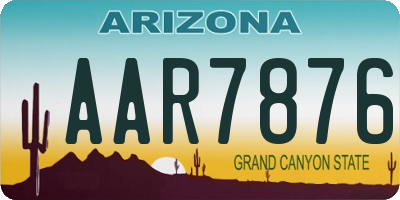 AZ license plate AAR7876