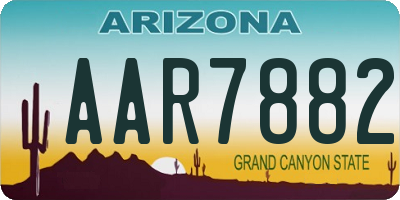 AZ license plate AAR7882