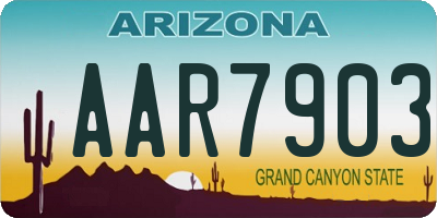 AZ license plate AAR7903