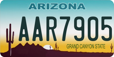 AZ license plate AAR7905