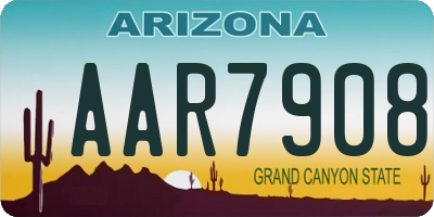 AZ license plate AAR7908