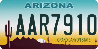 AZ license plate AAR7910