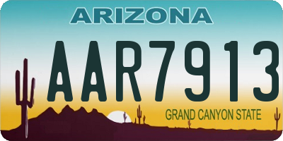 AZ license plate AAR7913