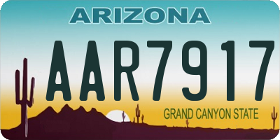 AZ license plate AAR7917