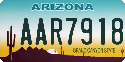 AZ license plate AAR7918