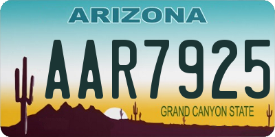 AZ license plate AAR7925