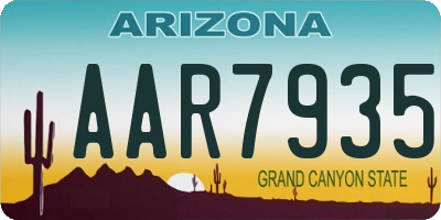 AZ license plate AAR7935