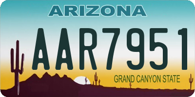 AZ license plate AAR7951