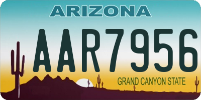 AZ license plate AAR7956