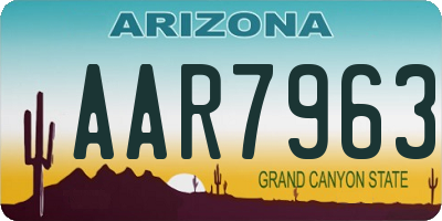 AZ license plate AAR7963