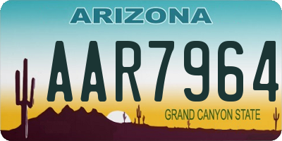 AZ license plate AAR7964