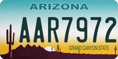 AZ license plate AAR7972