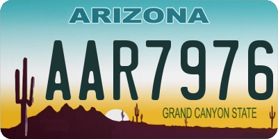 AZ license plate AAR7976