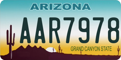 AZ license plate AAR7978