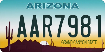 AZ license plate AAR7981
