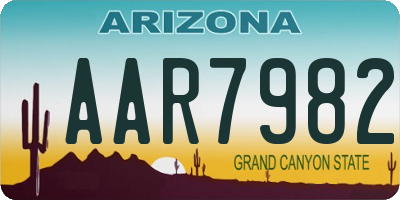 AZ license plate AAR7982