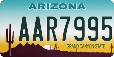 AZ license plate AAR7995