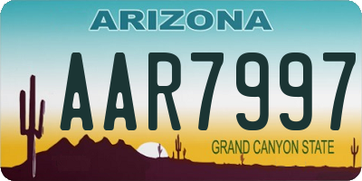 AZ license plate AAR7997