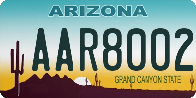 AZ license plate AAR8002