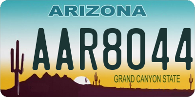AZ license plate AAR8044