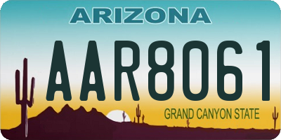 AZ license plate AAR8061