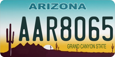 AZ license plate AAR8065